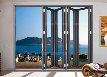 Coated Glass Grey Aluminium Sliding Doors , Soundproof Aluminium Bifold Doors