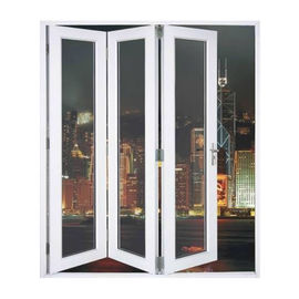 Waterproof Aluminum Frame Folding Glass Patio Doors With Louver