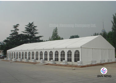 600 ~ 1000 Person Aluminum Frame Tent , White PVC Event Tent With Double Wing Glass Door