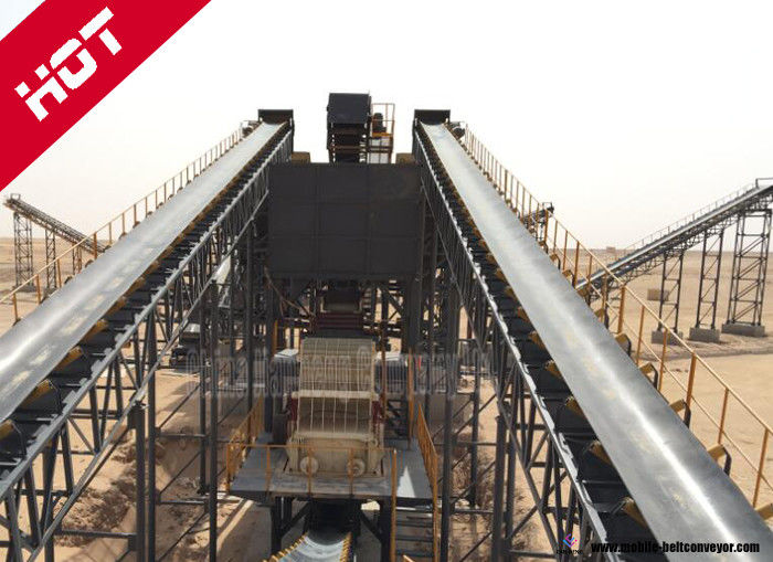 Soil Loading And Unloading Telescopic Conveyor System , Portable Conveyor Systems With Large Conveying Capacity