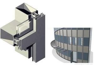 Multi functional Curtain Wall Aluminum Window Profile For Decoration Rectangle Shape
