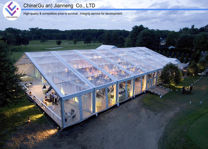 500 People Transparent PVC Tent , Large Marquee Wedding Tent ABS / Glass Wall