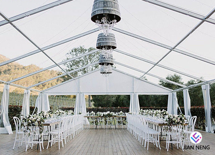 Clear Span Large Outdoor Tent White PVC Fabric Door Transparent PVC Windows