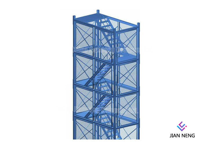 Closed Type 4m*2m*2m Steel Ladder Cage Q235 Steel Industrial Ladders